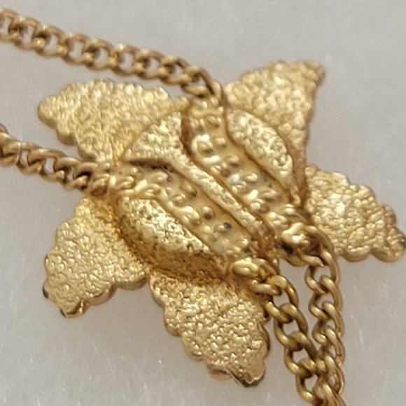 1970s Lariat Necklace Adjustable Sea Star Pendant Statement 14k gold Plate - Picture 4 of 7